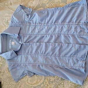 LIMITED TOO Bead Embellished Blue Cotton Top